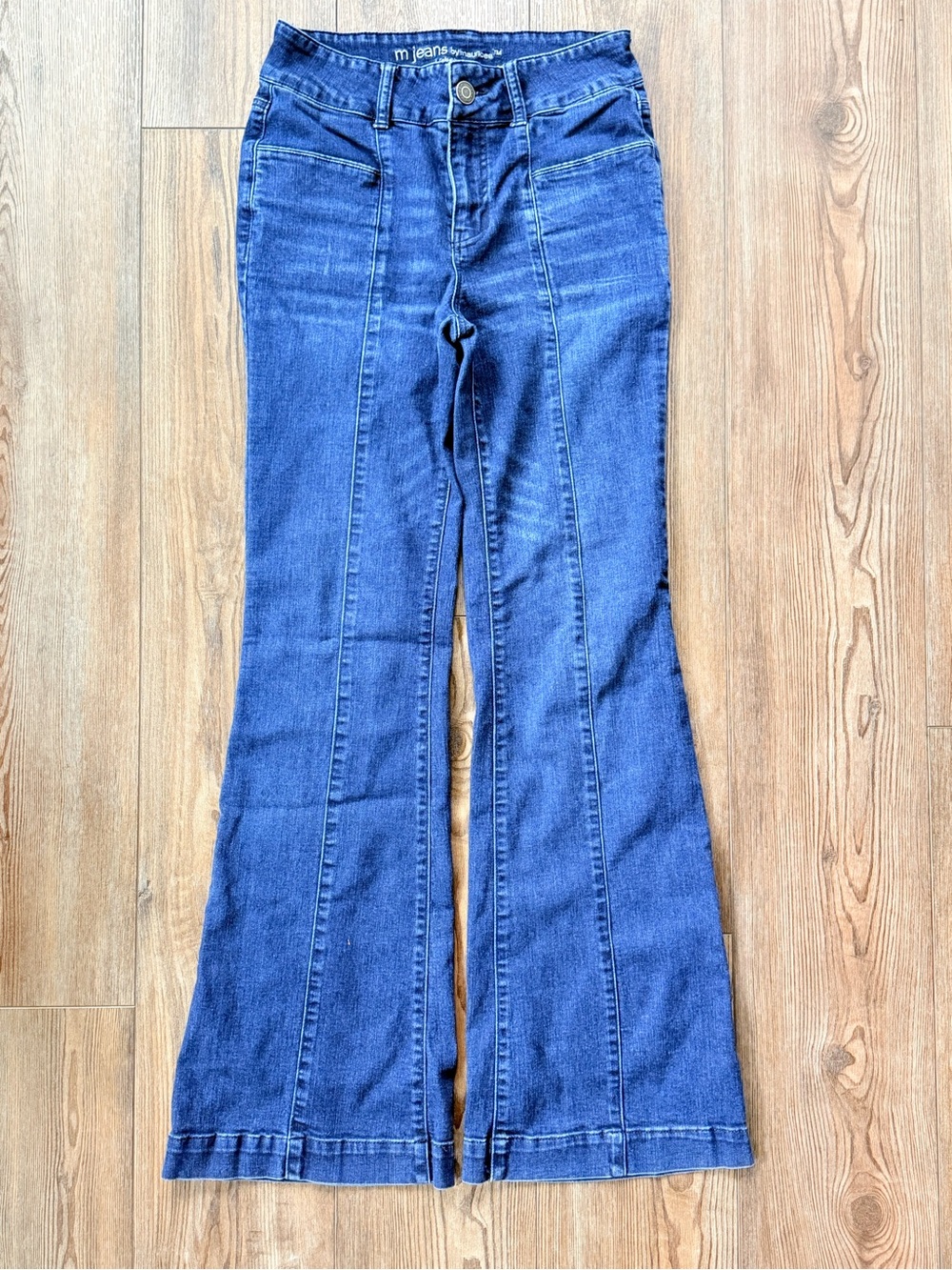 Maurices Dark Blue Flare Jeans with Front Seams